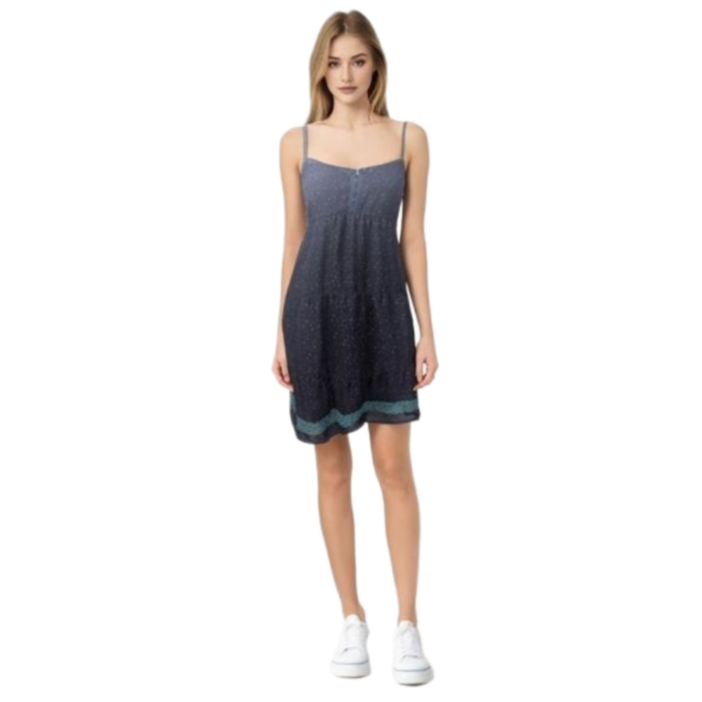 Blue spaghetti string baby doll dress
